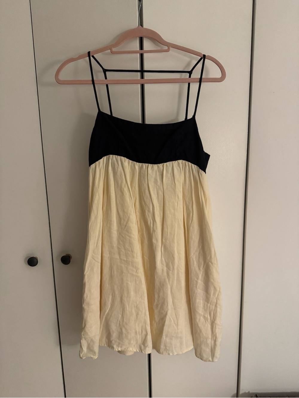 DISSH Black and Cream Spaghetti Strap Dress